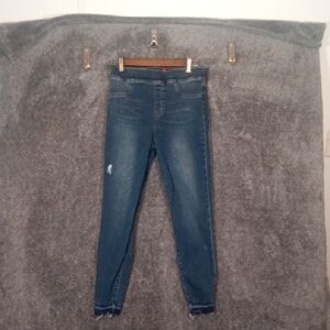 SPANX Womens Distressed Skinny Jeans Tummy Control Pull Over Size Large